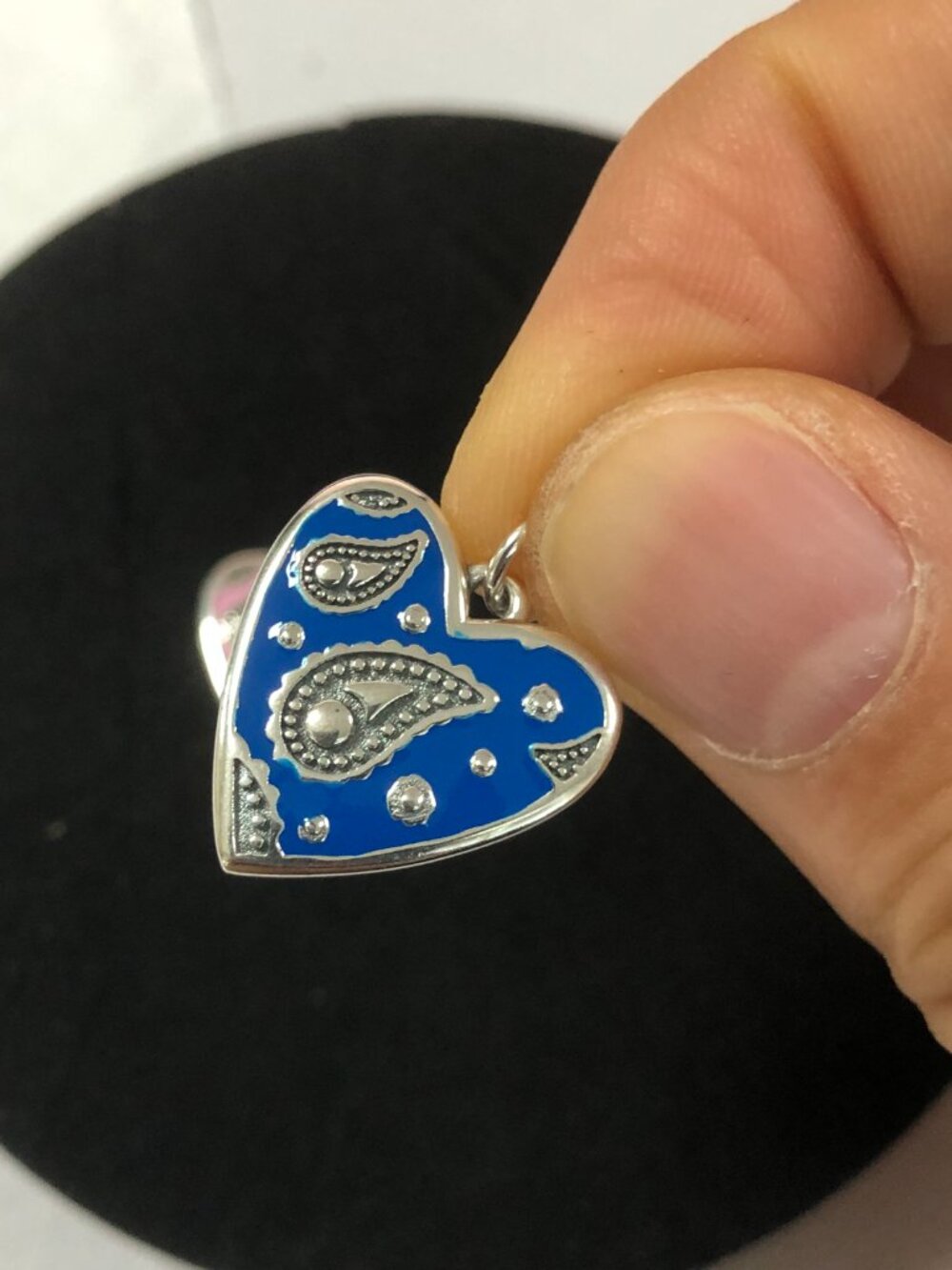James Avery Enamel Western Bandana Heart Charm